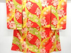 アンティーク　草花模様長襦袢